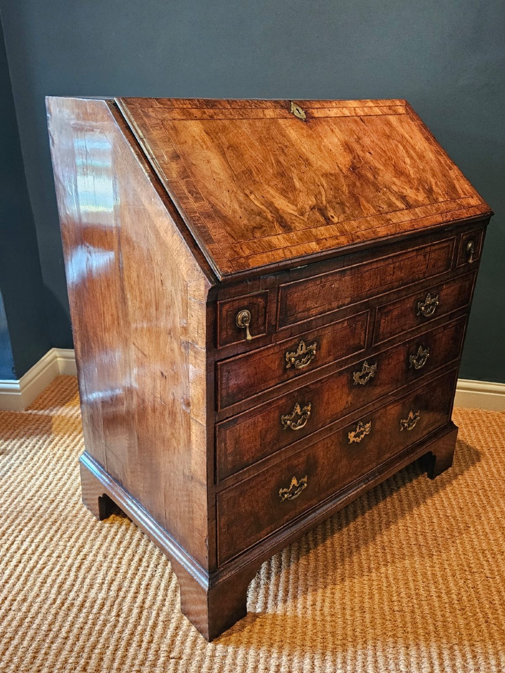 George I Walnut Bureau View VII
