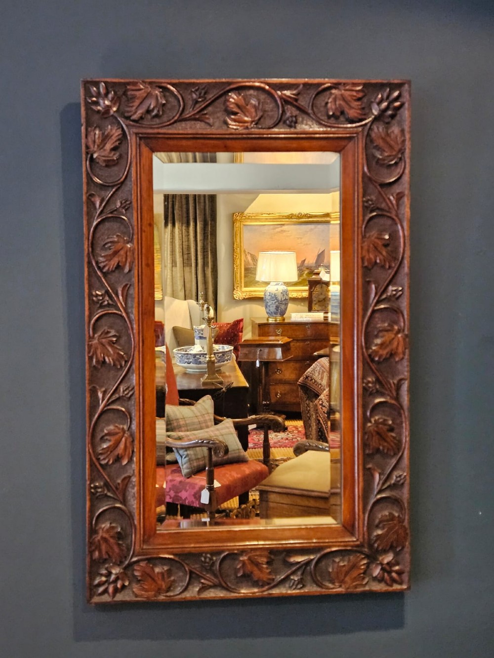 Victorian Carved Oak Framed Mirror