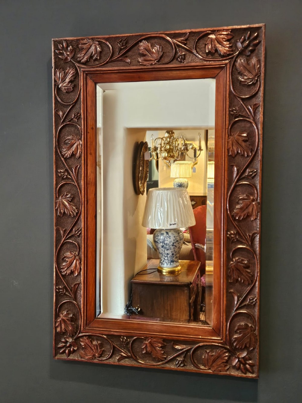 Victorian Carved Oak Framed Mirror View III