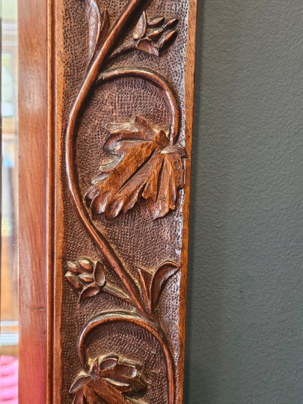 Victorian Carved Oak Framed Mirror View IV