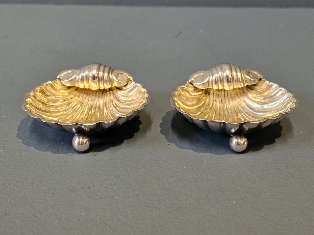 Pair of Victorian Silver Gilt Salts View II