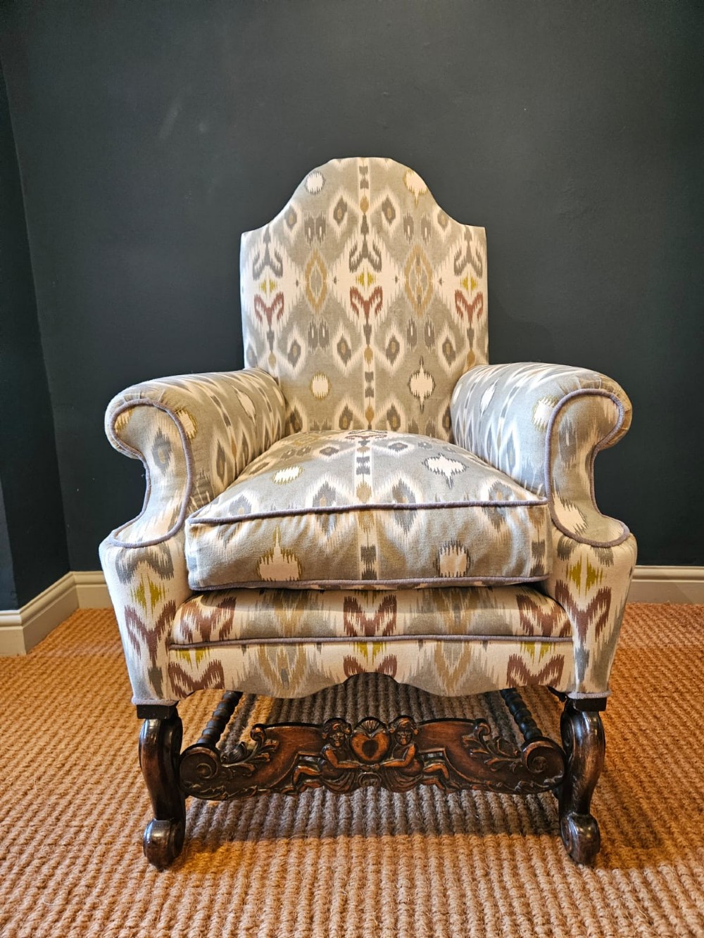 Pair of Victorian Upholstered Arm Chairs View III