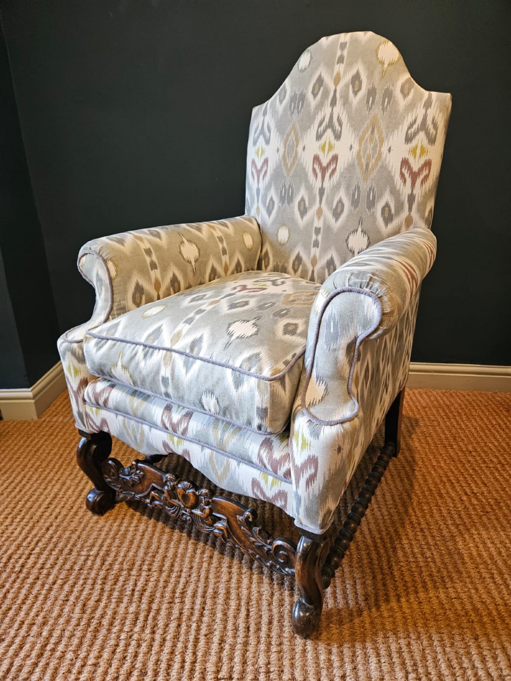 Pair of Victorian Upholstered Arm Chairs View VIII
