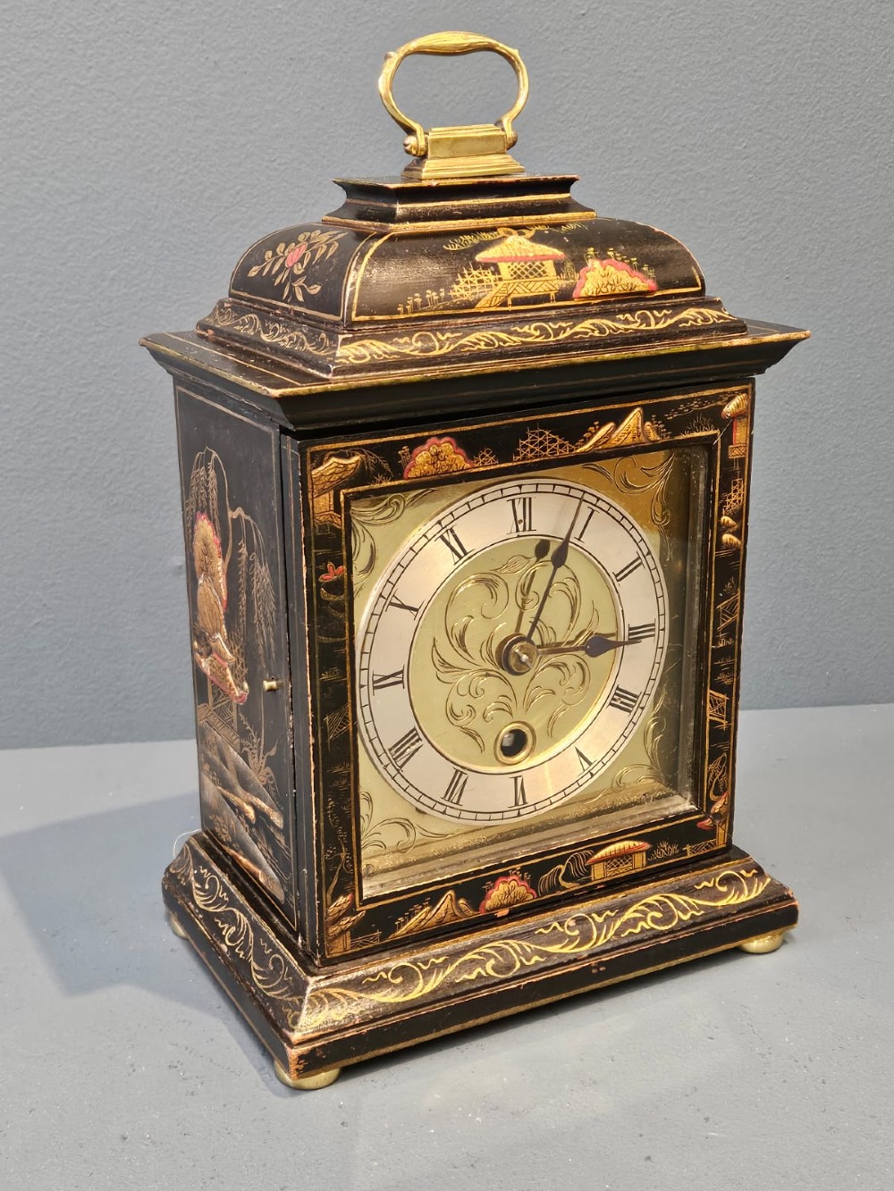 Chinoiserie Cased Edwardian Mantel Clock