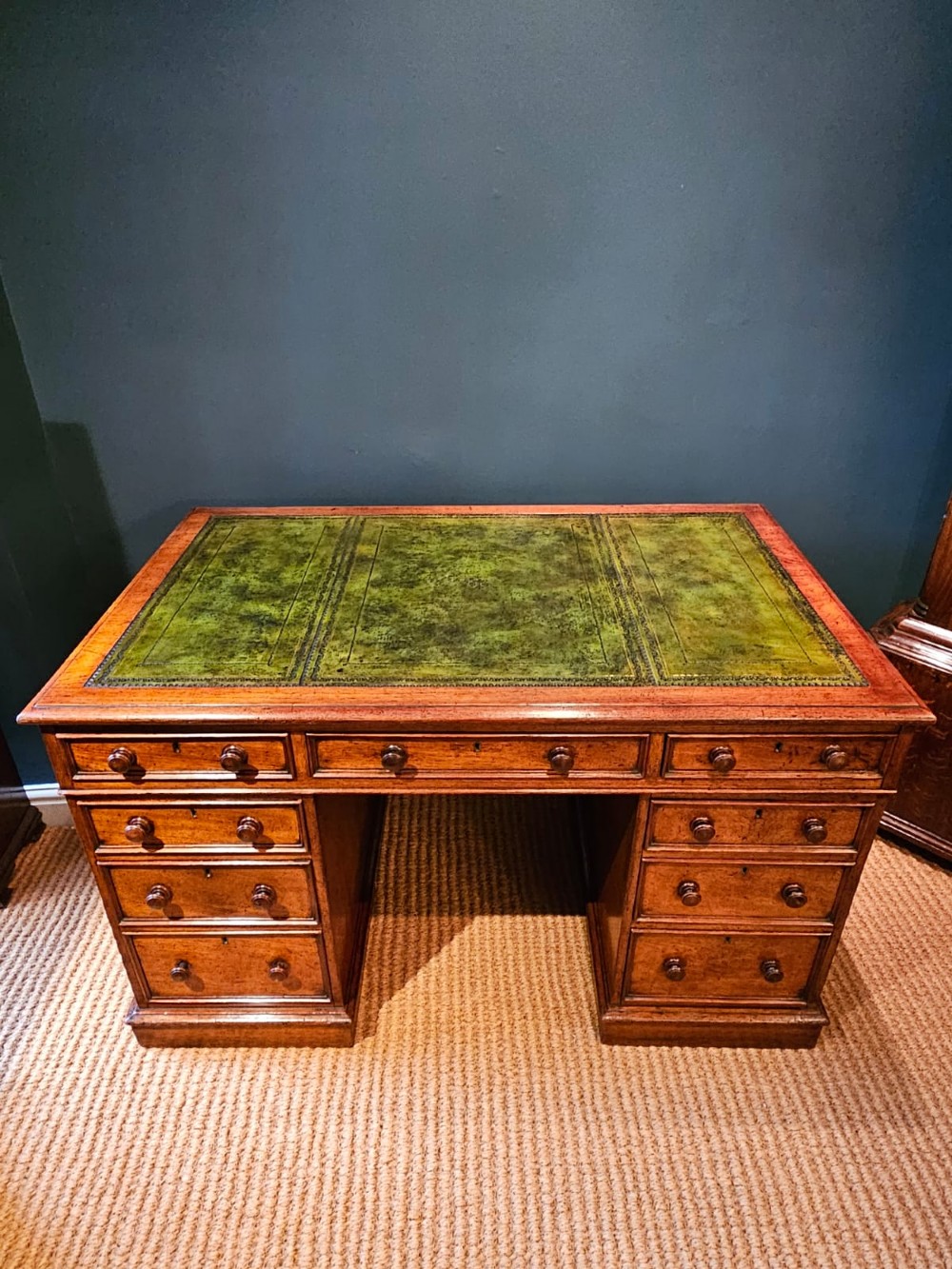 Superior Quality Victorian Oak Pedestal Desk View II