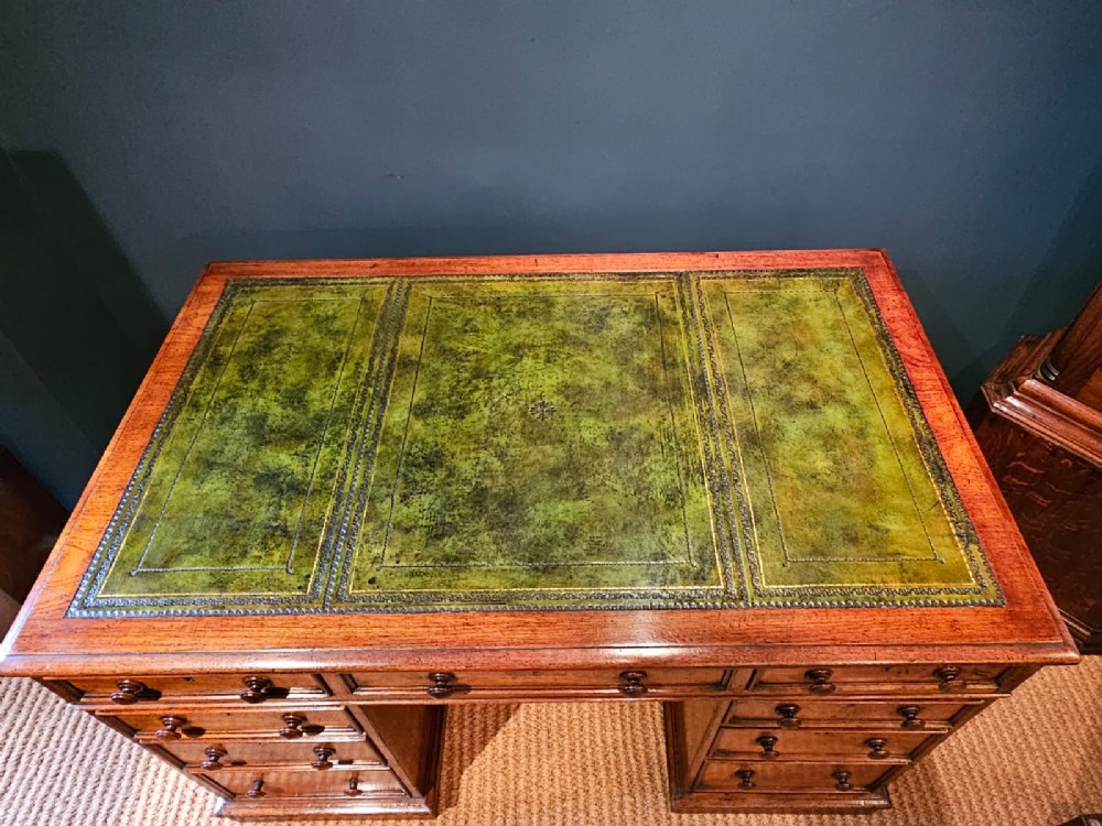 Superior Quality Victorian Oak Pedestal Desk View IV