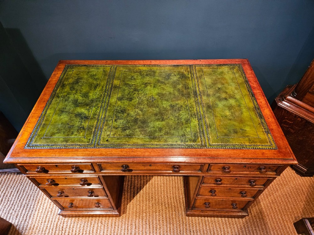 Superior Quality Victorian Oak Pedestal Desk View V