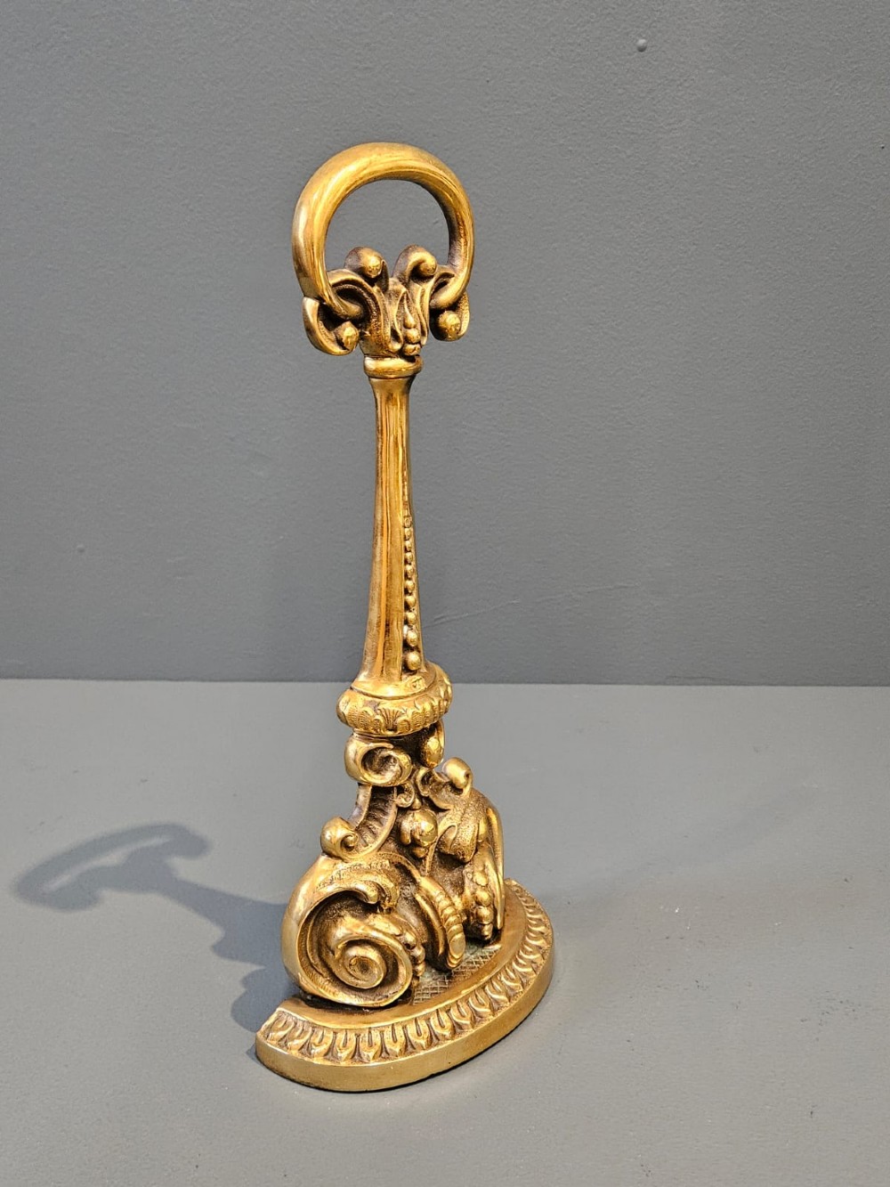 Victorian Cast Brass Door Stop View II
