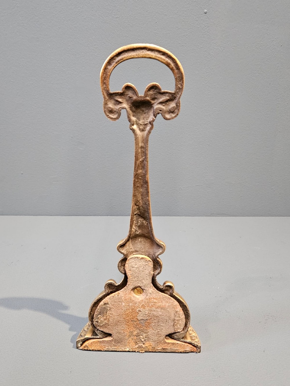Victorian Cast Brass Door Stop View III