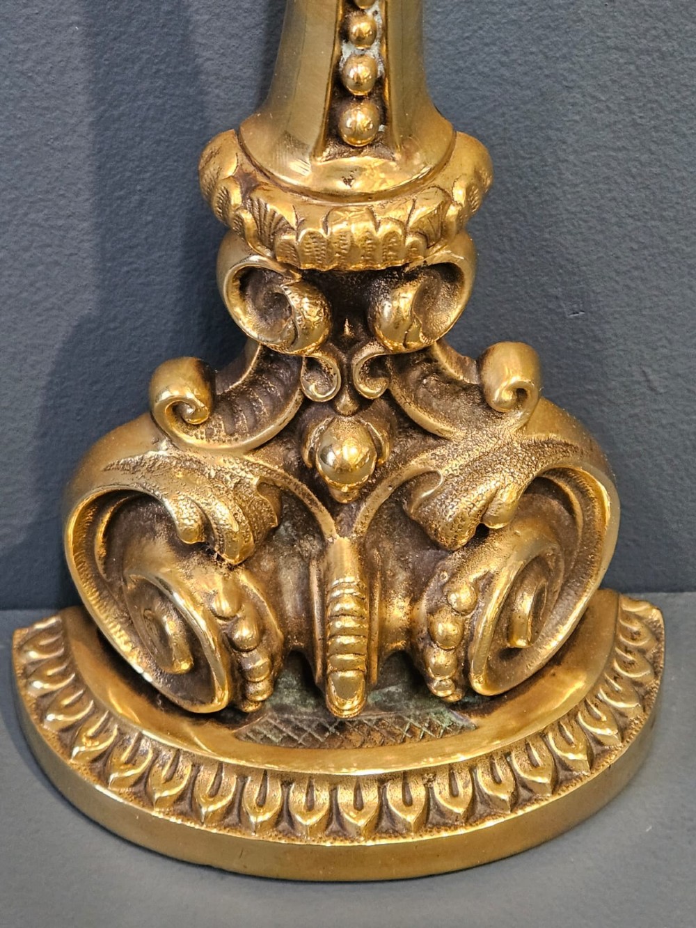 Victorian Cast Brass Door Stop View V
