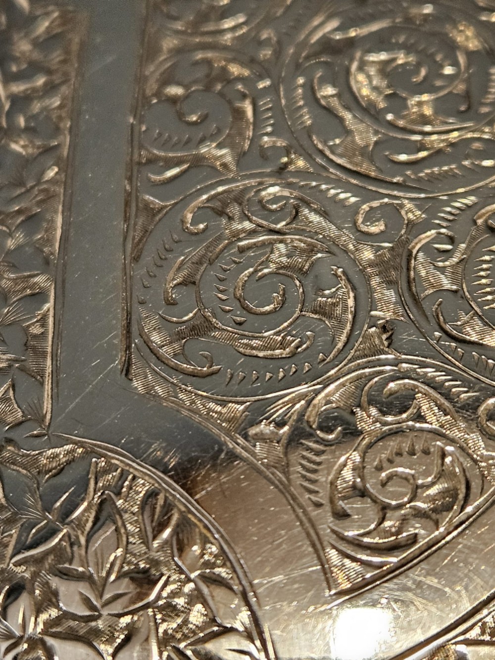 Heavy Quality Victorian Engraved Silver Cigar Case View IV