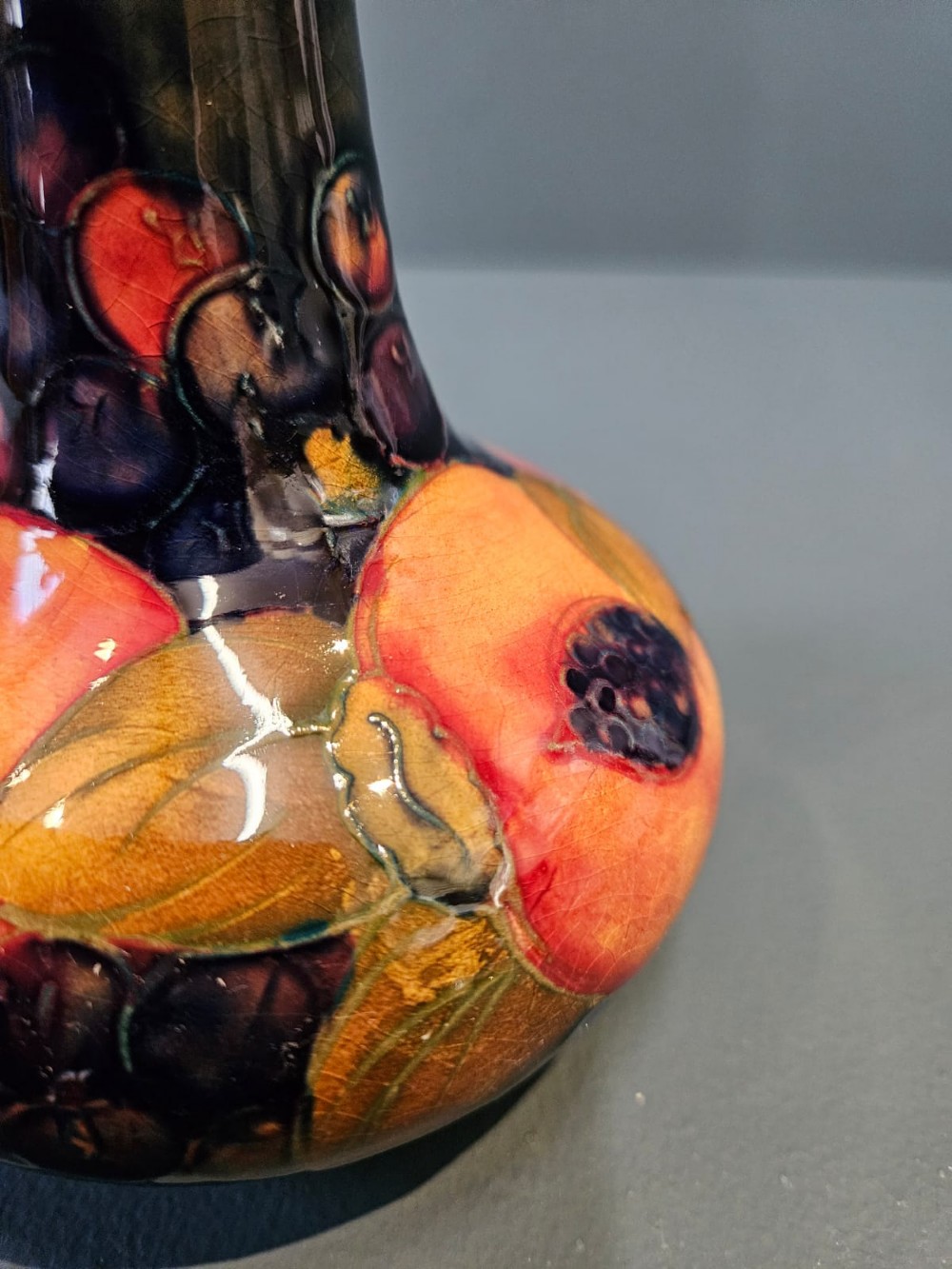 Superb Moorcroft Pomegranate Narrow Neck Vase View VI