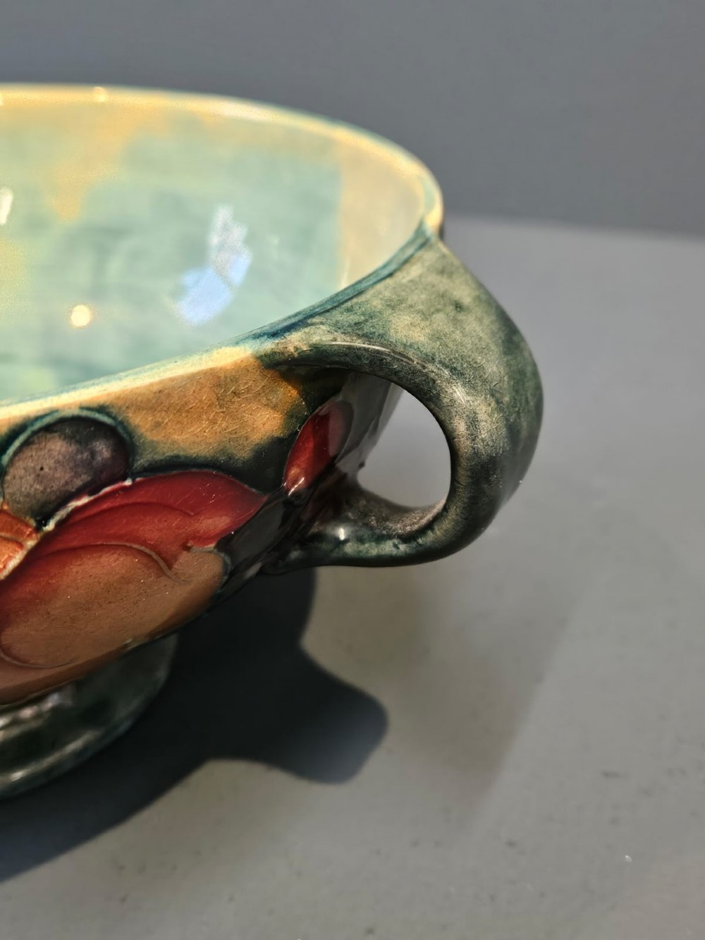 Moorcroft Leaf and Berries Flambe Twin Handle Bowl View IV
