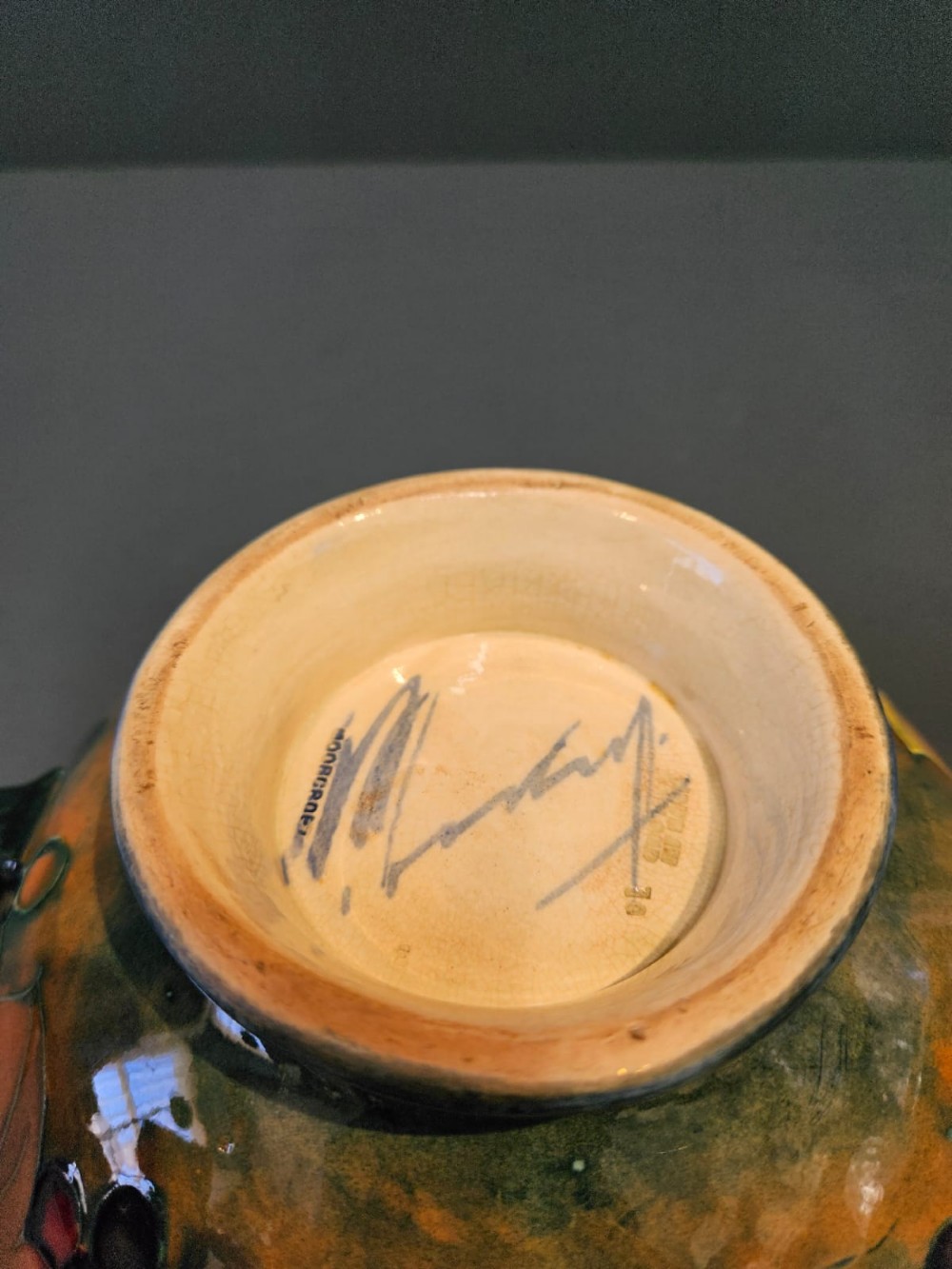 Moorcroft Leaf and Berries Flambe Twin Handle Bowl View VII