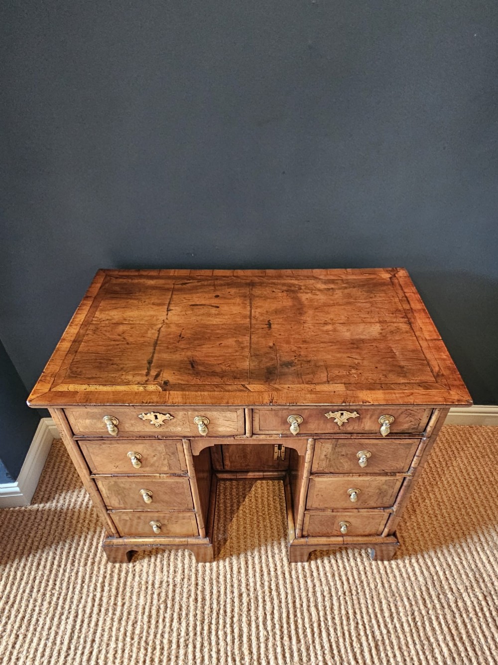 George I Walnut Kneehole Desk View III