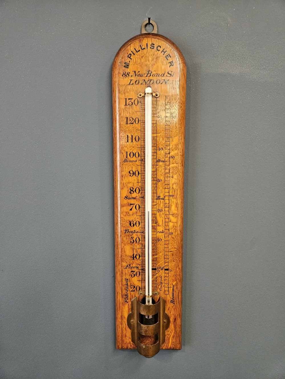 Extra Large Victorian Oak Thermometer