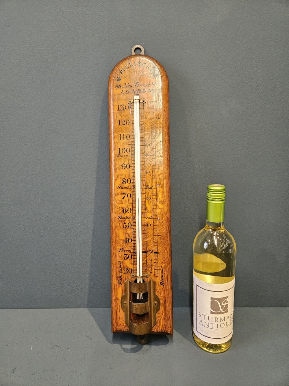 Extra Large Victorian Oak Thermometer View II