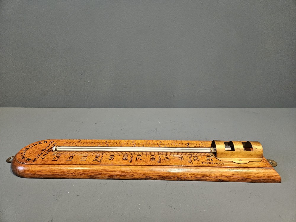 Extra Large Victorian Oak Thermometer View IV