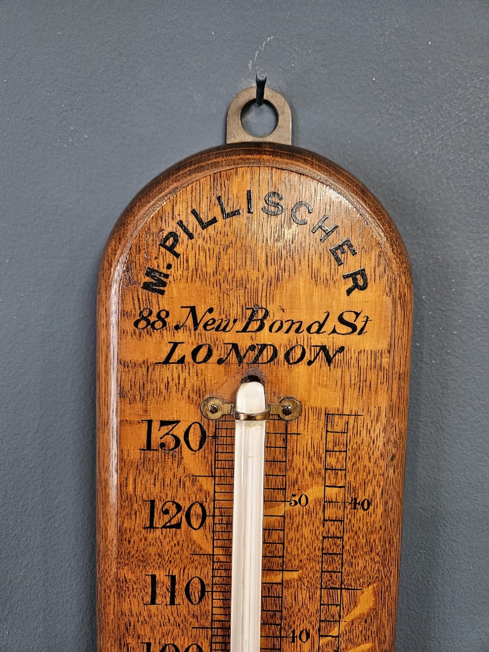 Extra Large Victorian Oak Thermometer View VII