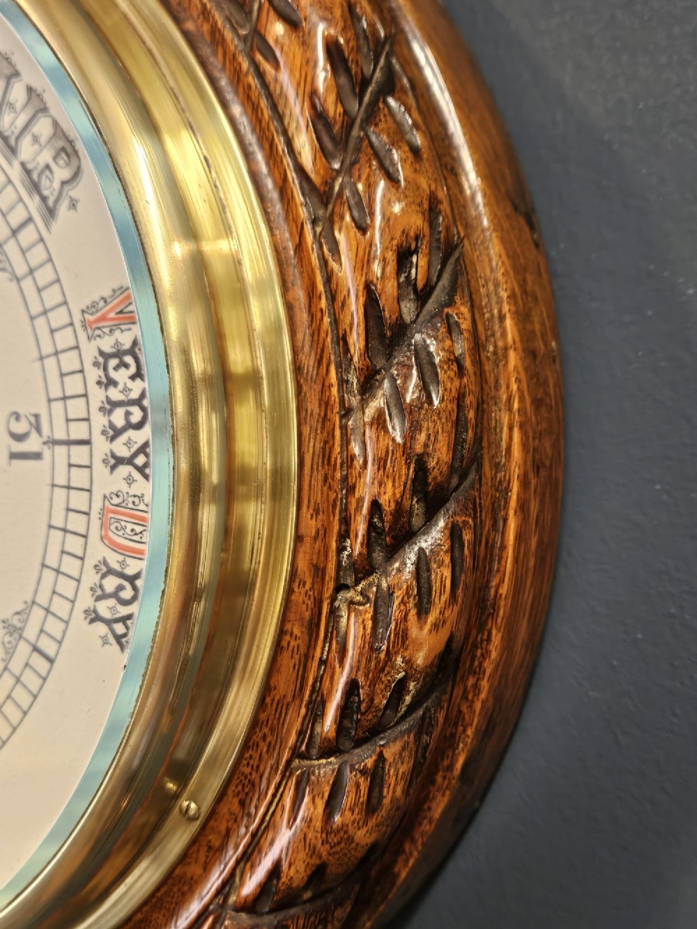 Superb Mappin & Webb Oak Cased Barometer View V