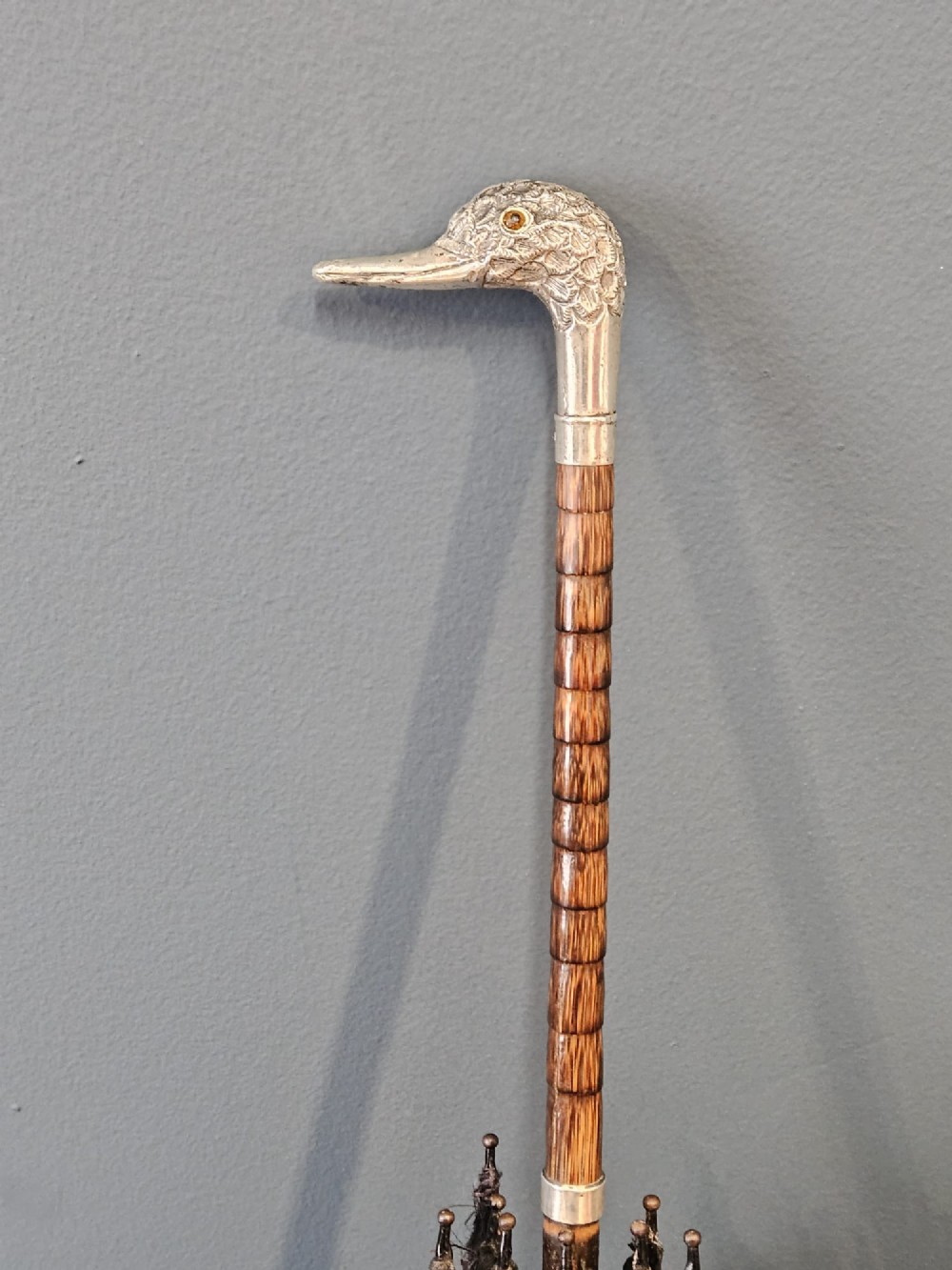 Edwardian Silver Ducks Head Handle Umbrella View III