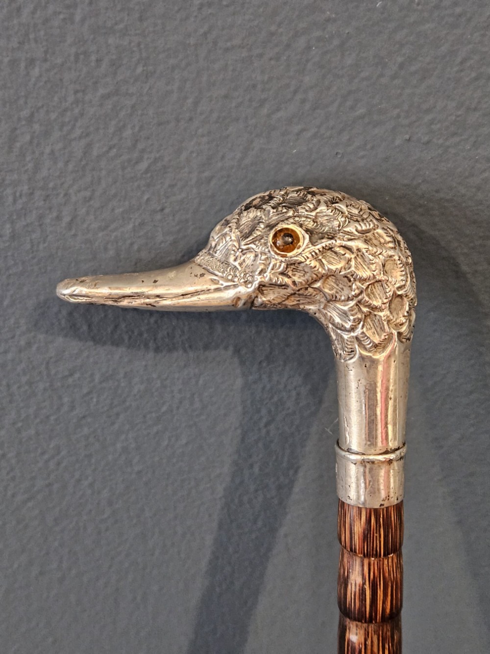 Edwardian Silver Ducks Head Handle Umbrella View IV