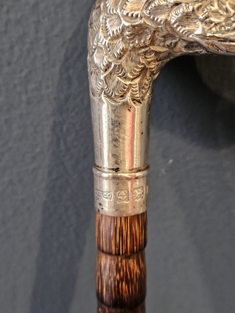 Edwardian Silver Ducks Head Handle Umbrella View V
