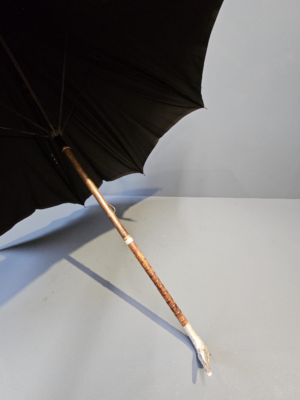 Edwardian Silver Ducks Head Handle Umbrella View VII