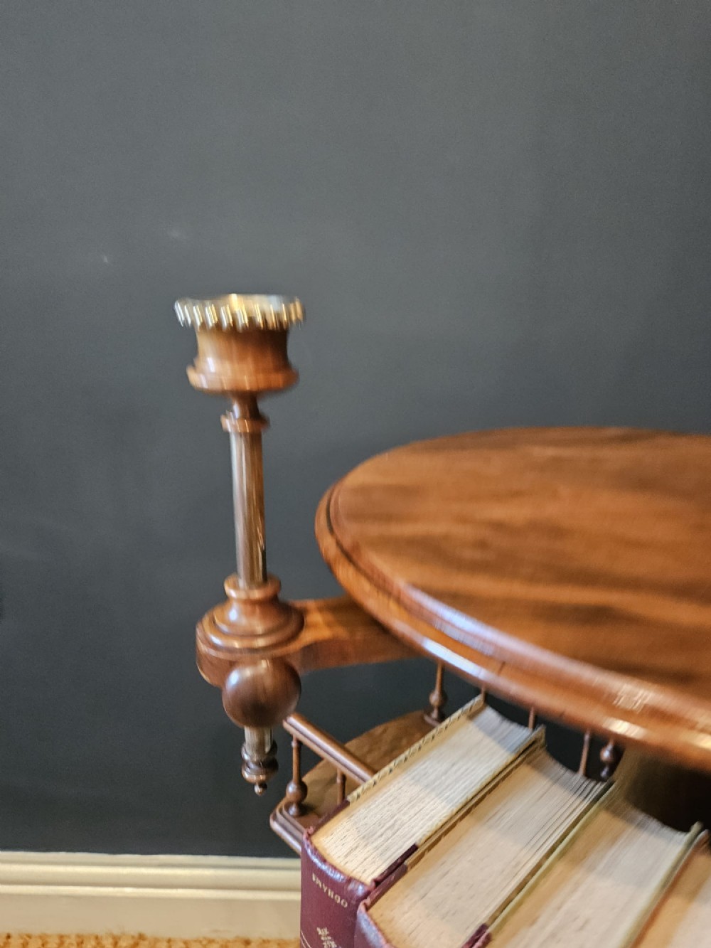 Mid Victorian Walnut Revolving Book Table View IV