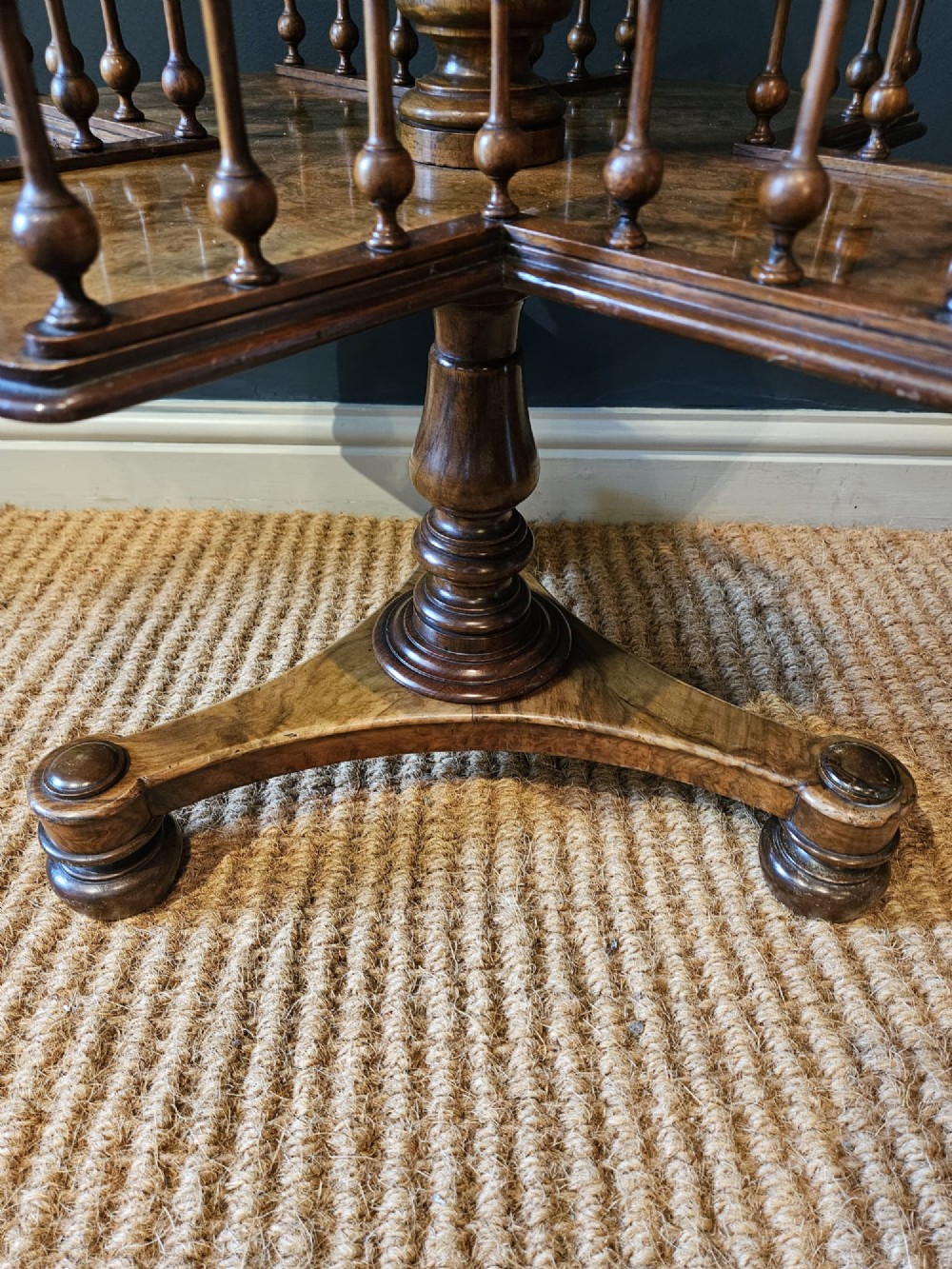Mid Victorian Walnut Revolving Book Table View VII