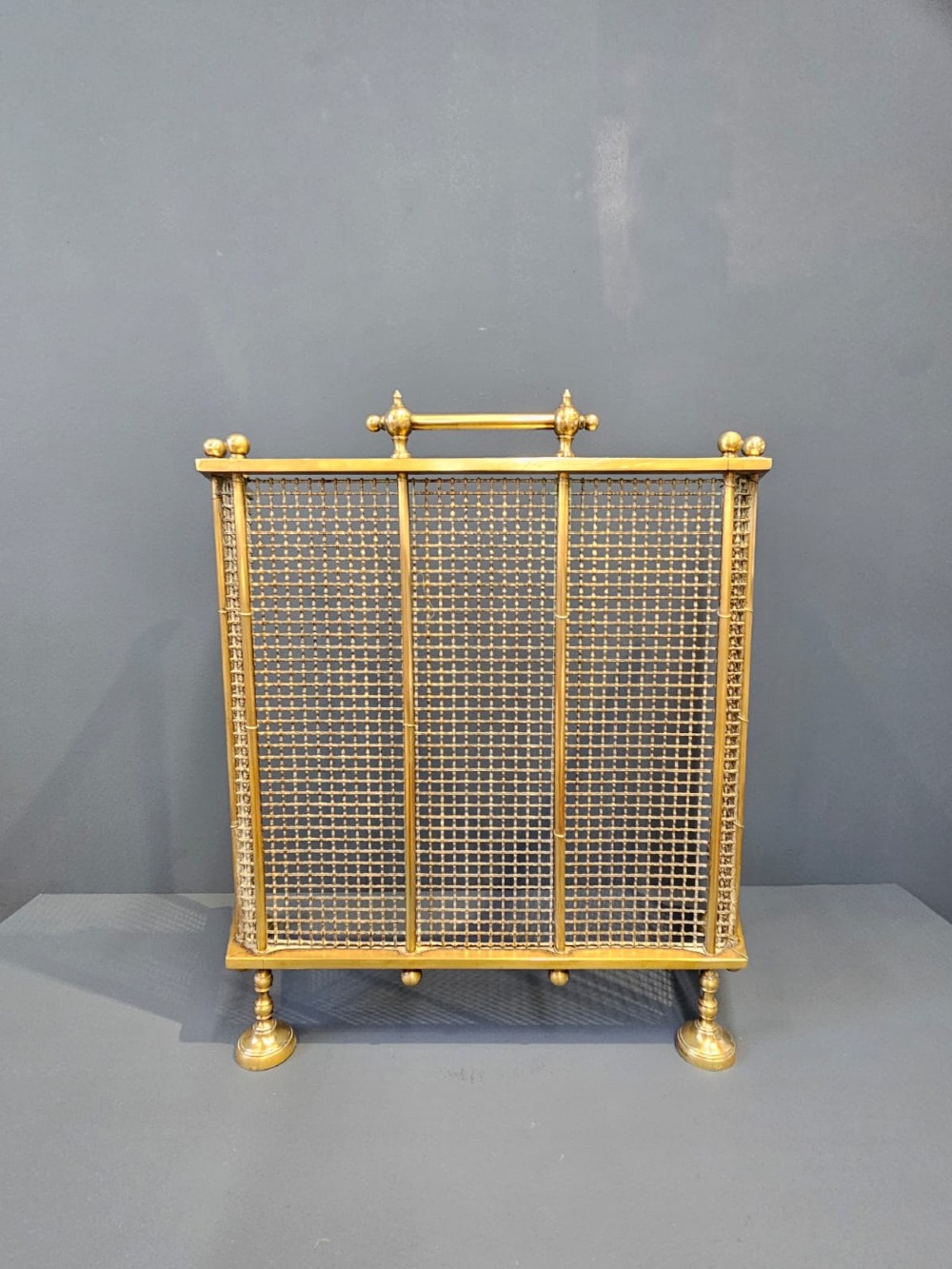 Victorian Cast Brass Framed Fire Guard