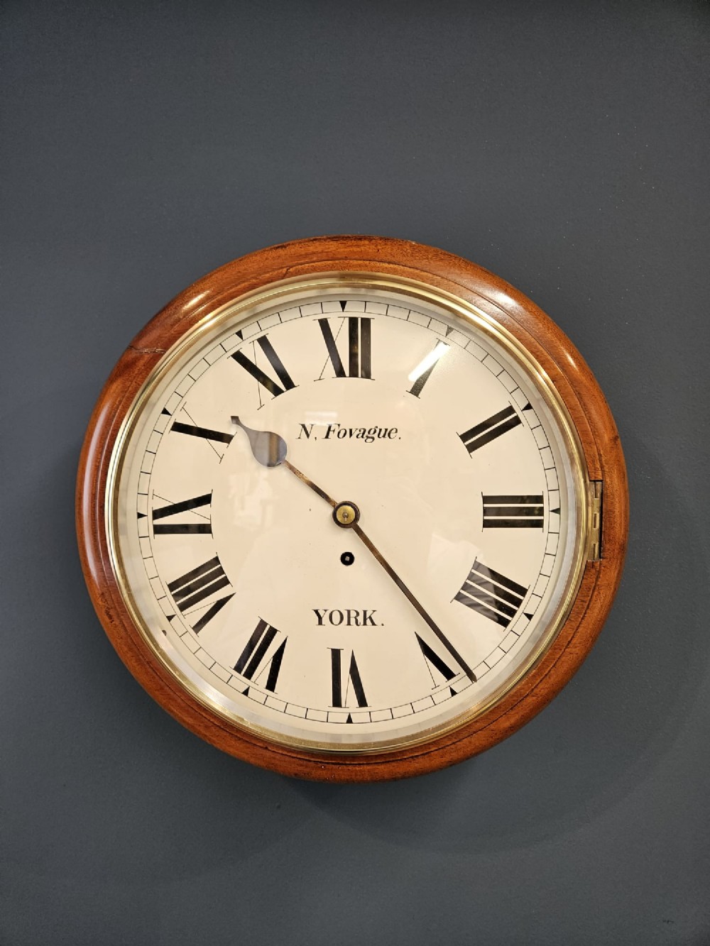 Late Victorian Mahogany Cased York Fusee Dial Clock