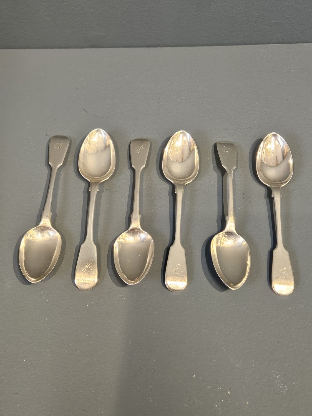 Set of Six Victorian Chester Silver Tea Spoons