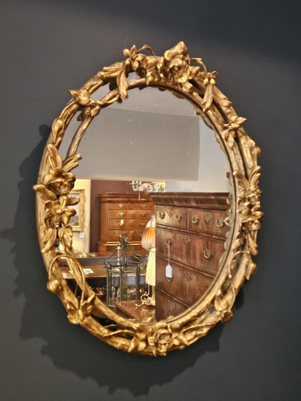 Victorian Timber Gilt Rose Vine Mirror