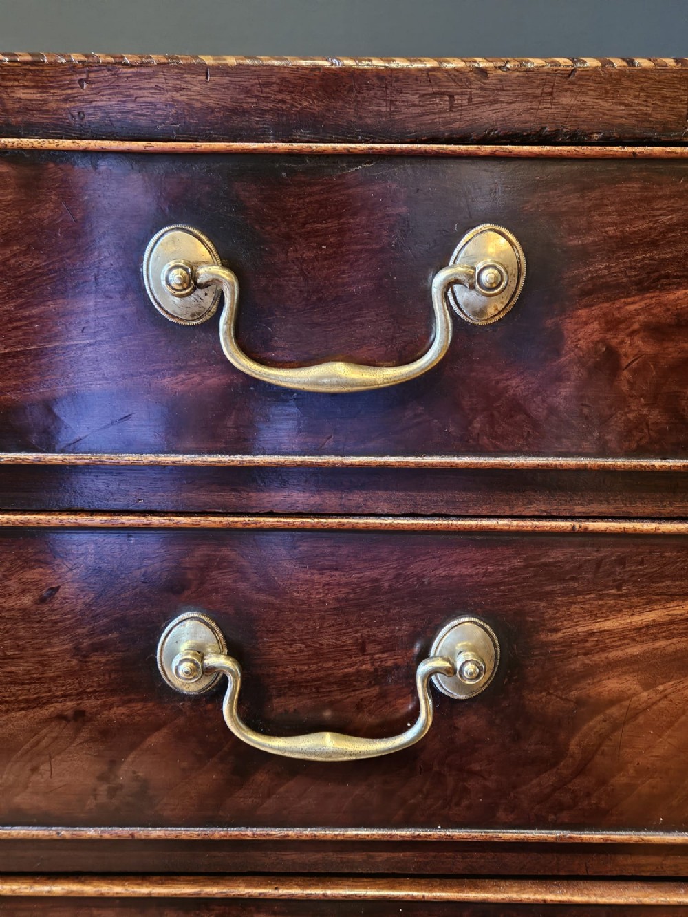 George III Mahogany Chest With Double Depth Bottom Drawer View V