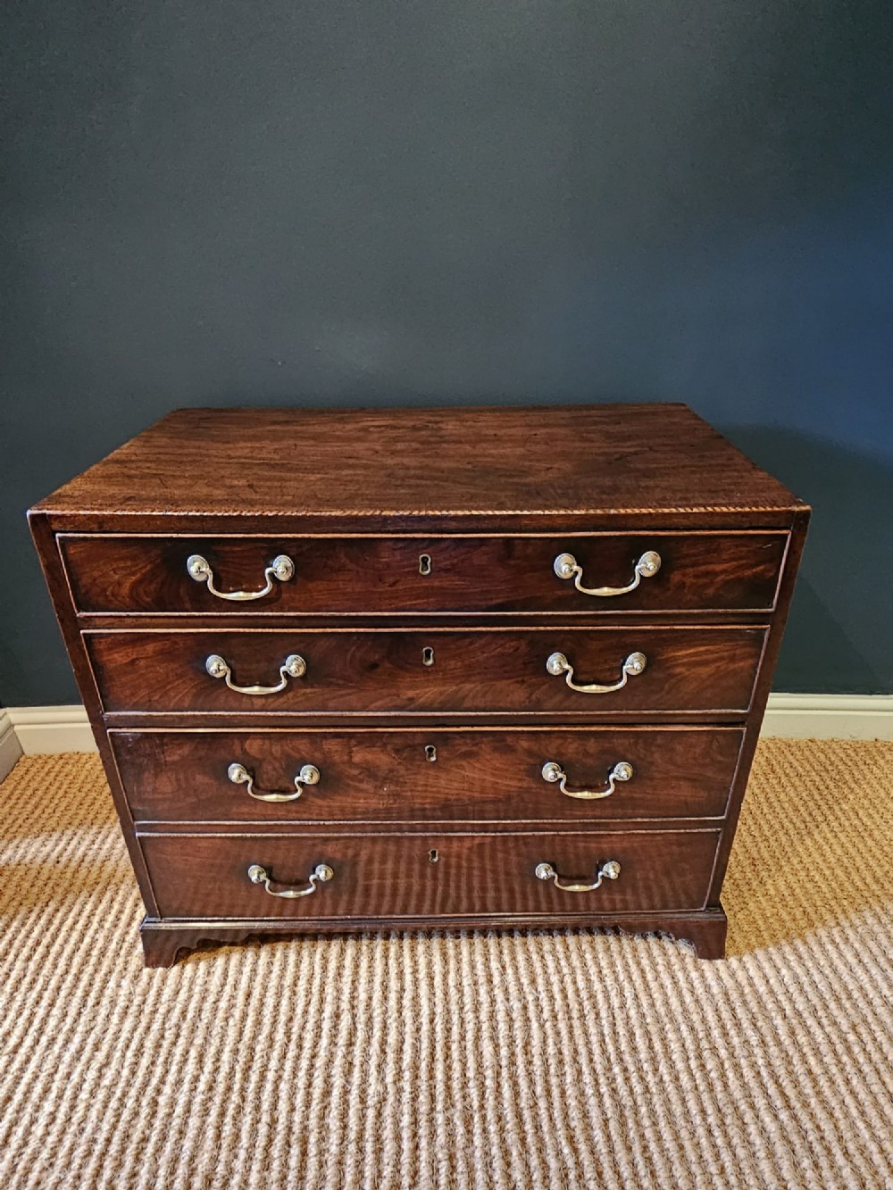 George III Mahogany Chest With Double Depth Bottom Drawer View VI