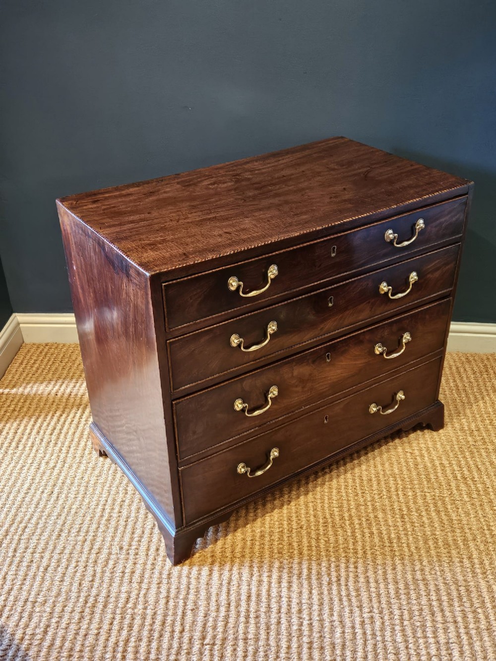 George III Mahogany Chest With Double Depth Bottom Drawer View VII