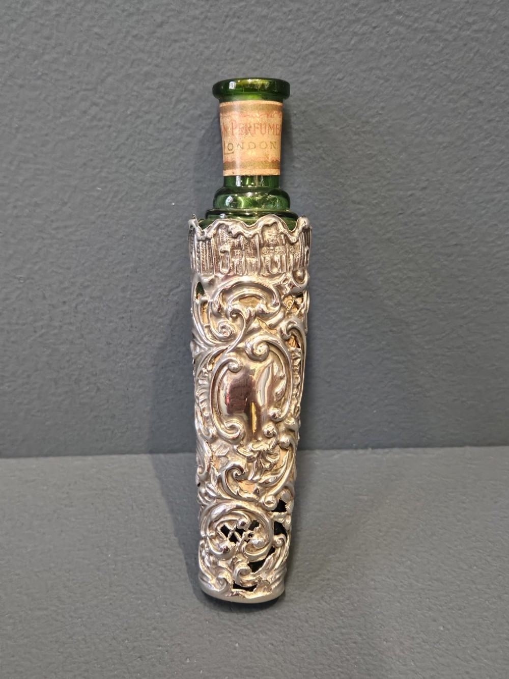 Edwardian Silver Bottle Case with Bottle