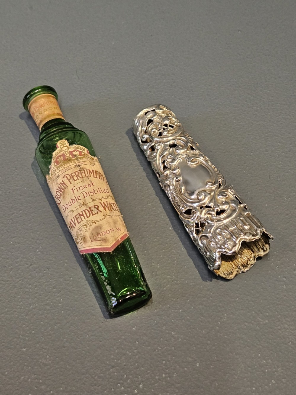 Edwardian Silver Bottle Case with Bottle View VI