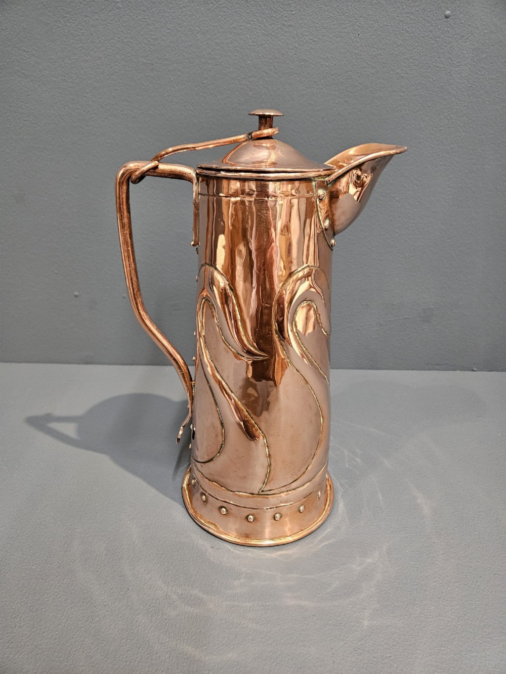 Art Nouveau Copper Coffee Pot