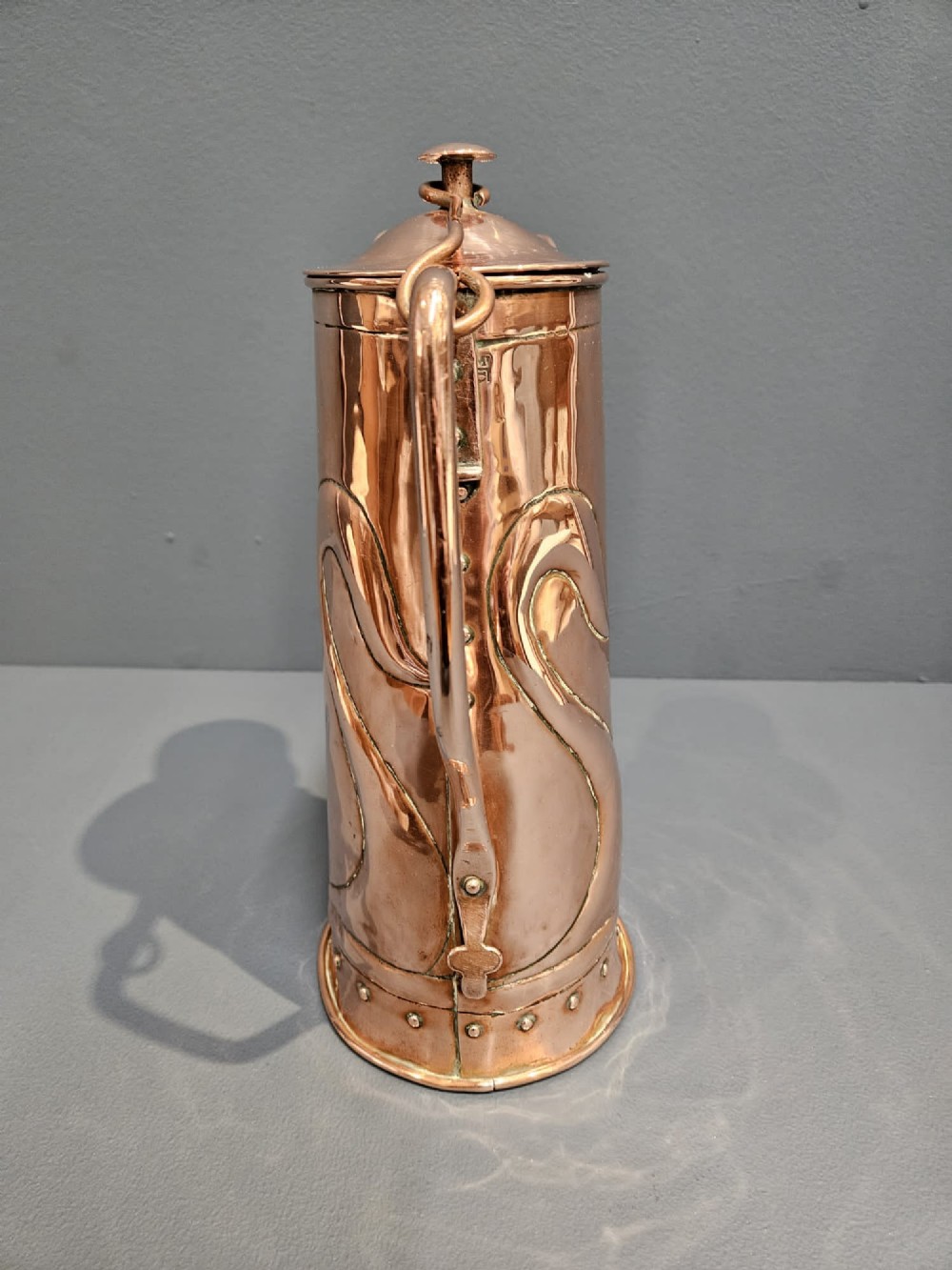 Art Nouveau Copper Coffee Pot View II