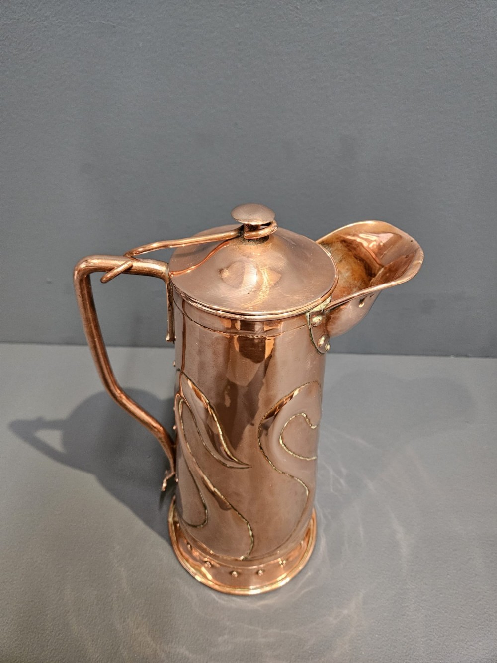 Art Nouveau Copper Coffee Pot View III