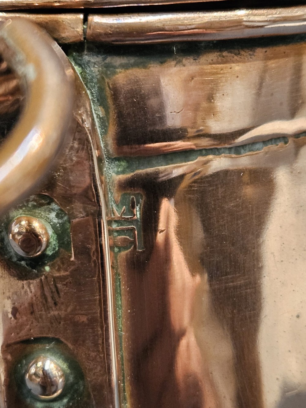 Art Nouveau Copper Coffee Pot View VII