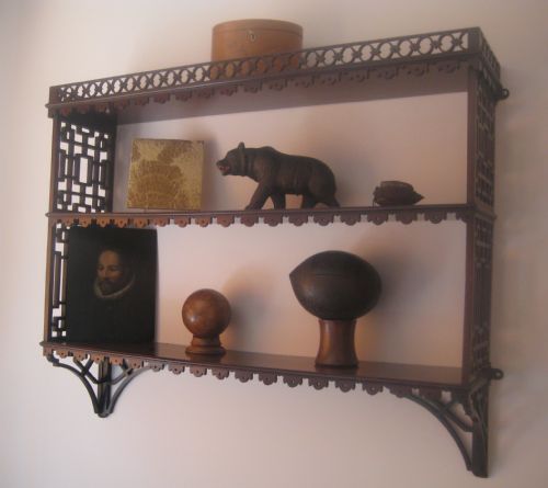 chippendale style mahogany wall shelves circa 1810 - CATEGORY: ANTIQUE MISCELLANEOUS - DATED GEORGIAN