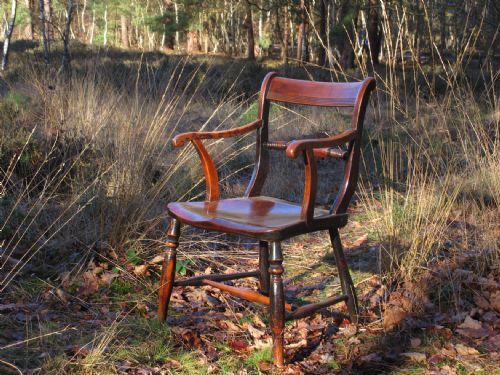 ash and elm scrollback oxford armchair circa 1810 - CATEGORY: ANTIQUE CHAIRS - DATED GEORGIAN