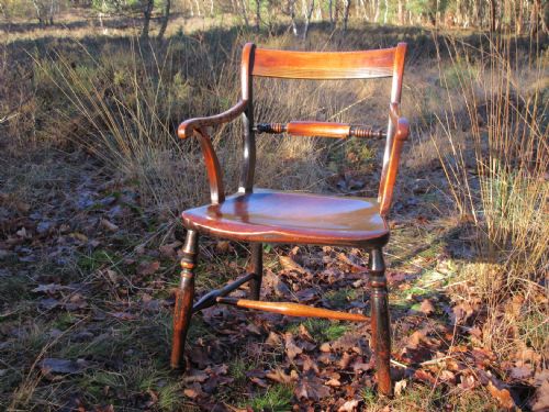 ASH AND ELM SCROLLBACK OXFORD ARMCHAIR CIRCA 1810 - ADDITIONAL PHOTO 1