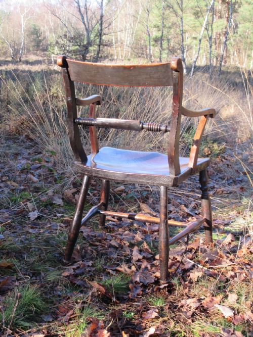ASH AND ELM SCROLLBACK OXFORD ARMCHAIR CIRCA 1810 - ADDITIONAL PHOTO 3
