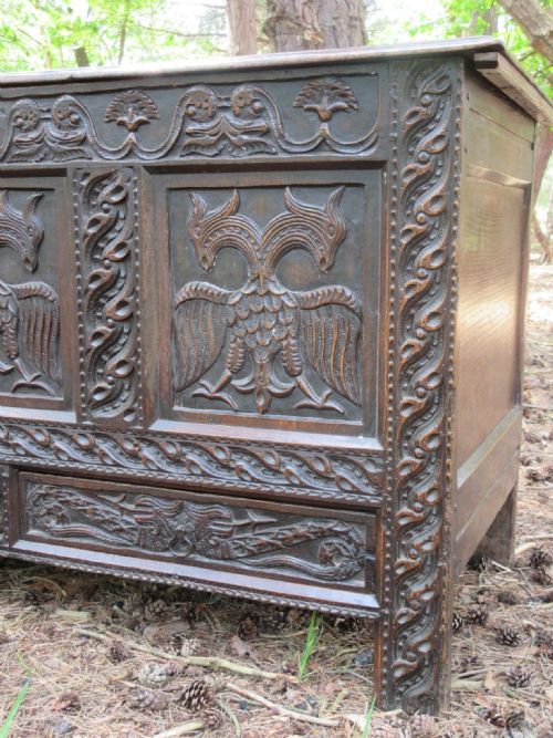 EXCEPTIONAL EARLY 17TH CENTURY OAK MULE CHEST SALISBURY CIRCA 1620 1630 - ADDITIONAL PHOTO 6