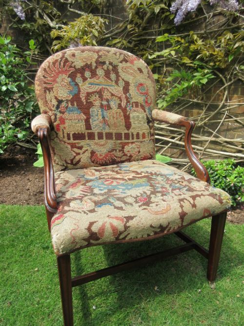 GEORGE III MAHOGANY LIBRARY CHAIR CIRCA 1790 - ADDITIONAL PHOTO 1