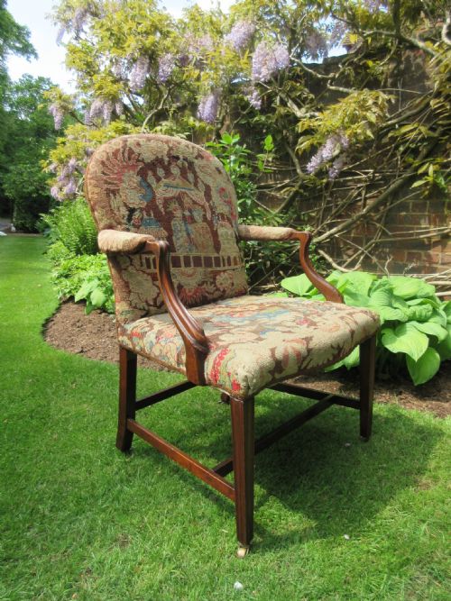 GEORGE III MAHOGANY LIBRARY CHAIR CIRCA 1790 - ADDITIONAL PHOTO 4